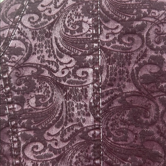 Gerry Weber women's brocade embossed floral pattern biker jacket purple M boho - Picture 6 of 8